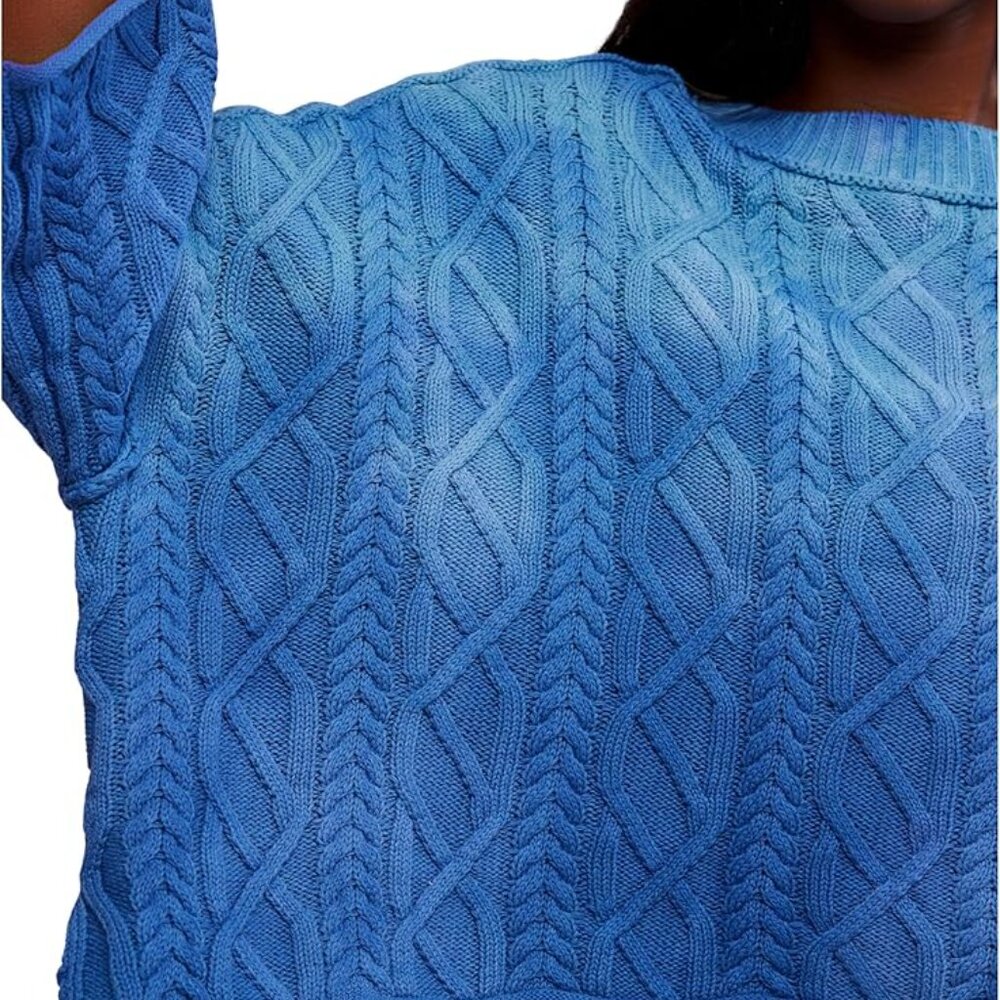 Free People Washed Ashore Sweater | Bellweather Blue | Size S | Defeat Special - Picture 4 of 8